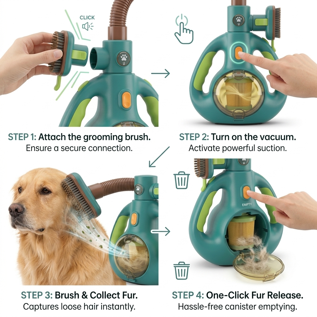 Pet Grooming Vacuum – Professional Dog & Cat Hair Remover