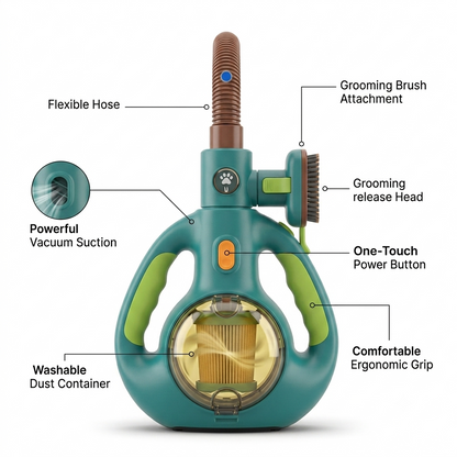 Pet Grooming Vacuum – Professional Dog & Cat Hair Remover